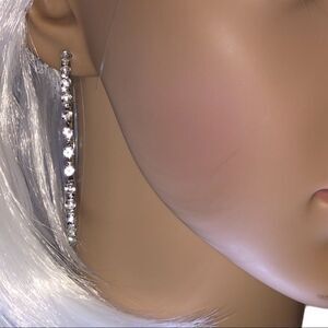 NWOT! Silver hoop earrings with sparkle stones